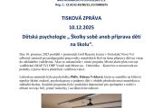 Tisková zpráva: Dětská psychologie - Školky sobě aneb příprava dětí na školu  10.12.2025