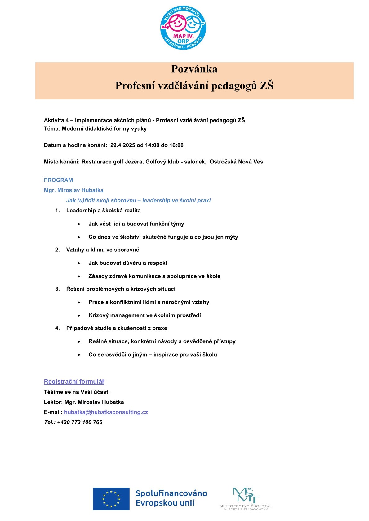 29.4.2025 Profesní vzdělávání pedagogů